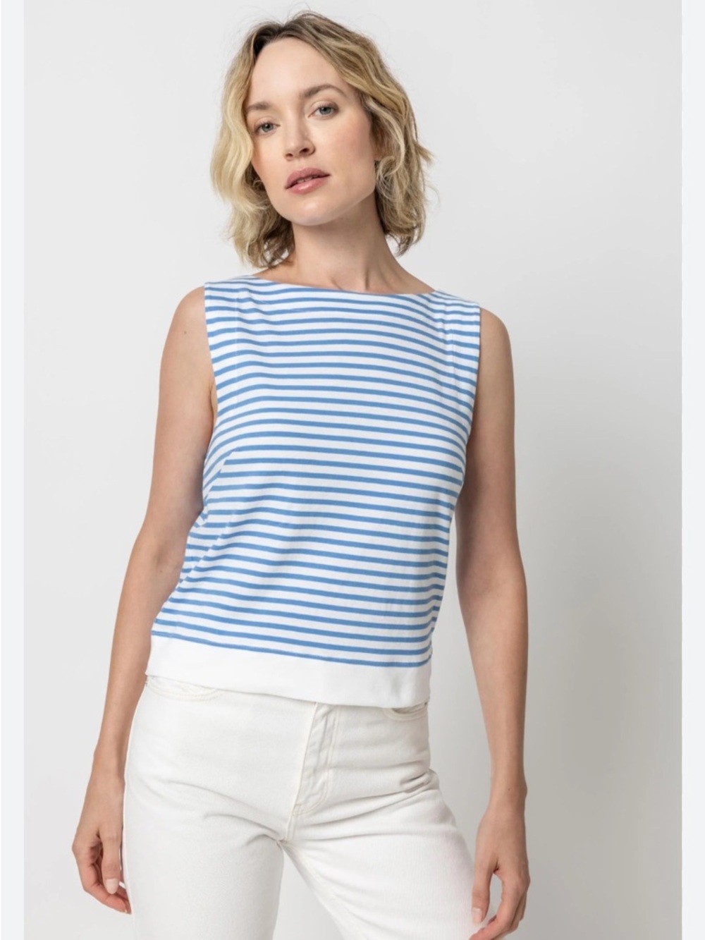 LILLA P Striped Marina Stripe Tank Top Size Small EUC